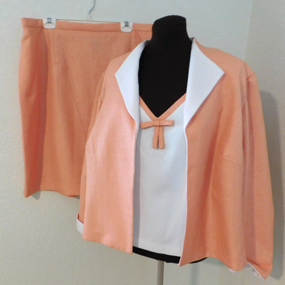 Positive Attitude 3 piece Skirt Set Open Jacket, Lined Side Zip Tank, Skirt 24P